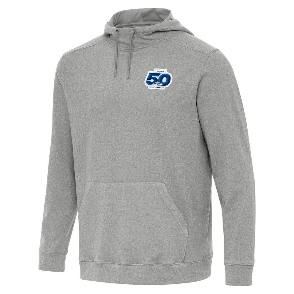 Seattle Seahawks Antigua 50th Season Cloud Pullover Hoodie - Heather Gray - NFL