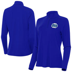 Seattle Seahawks Antigua Women's 50th Season Intent Quarter-Zip Pullover - Royal - NFL