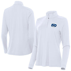 Seattle Seahawks Antigua Women's 50th Season Intent Quarter-Zip Pullover - White - NFL