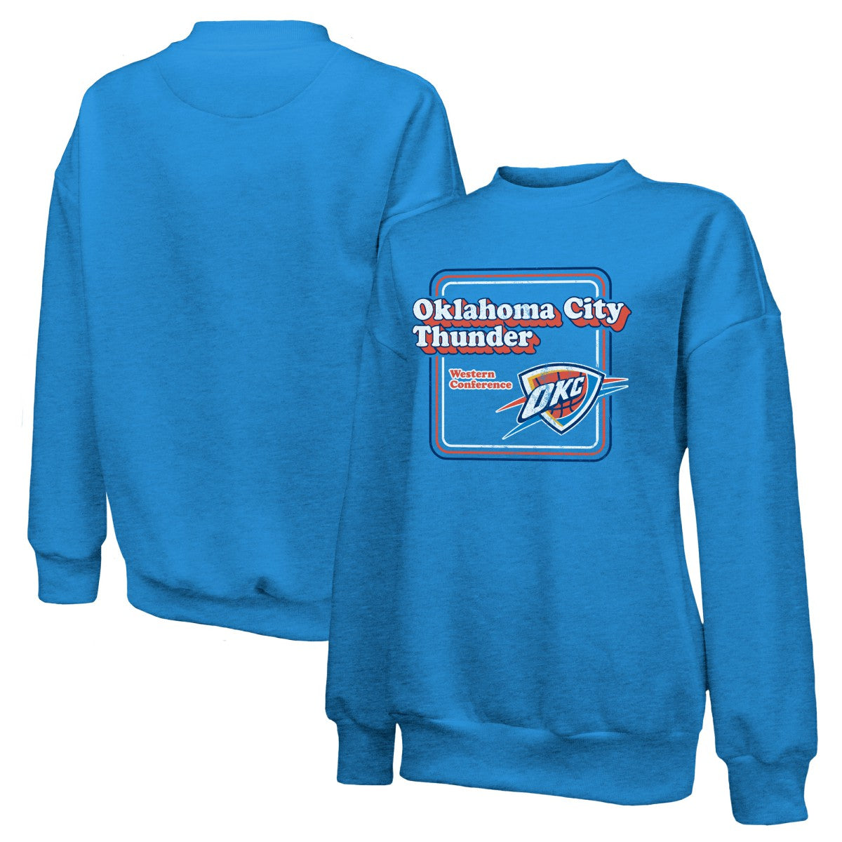 Oklahoma City Thunder Majestic Threads Women's Classic Tri-Blend Pullover Sweatshirt Blue