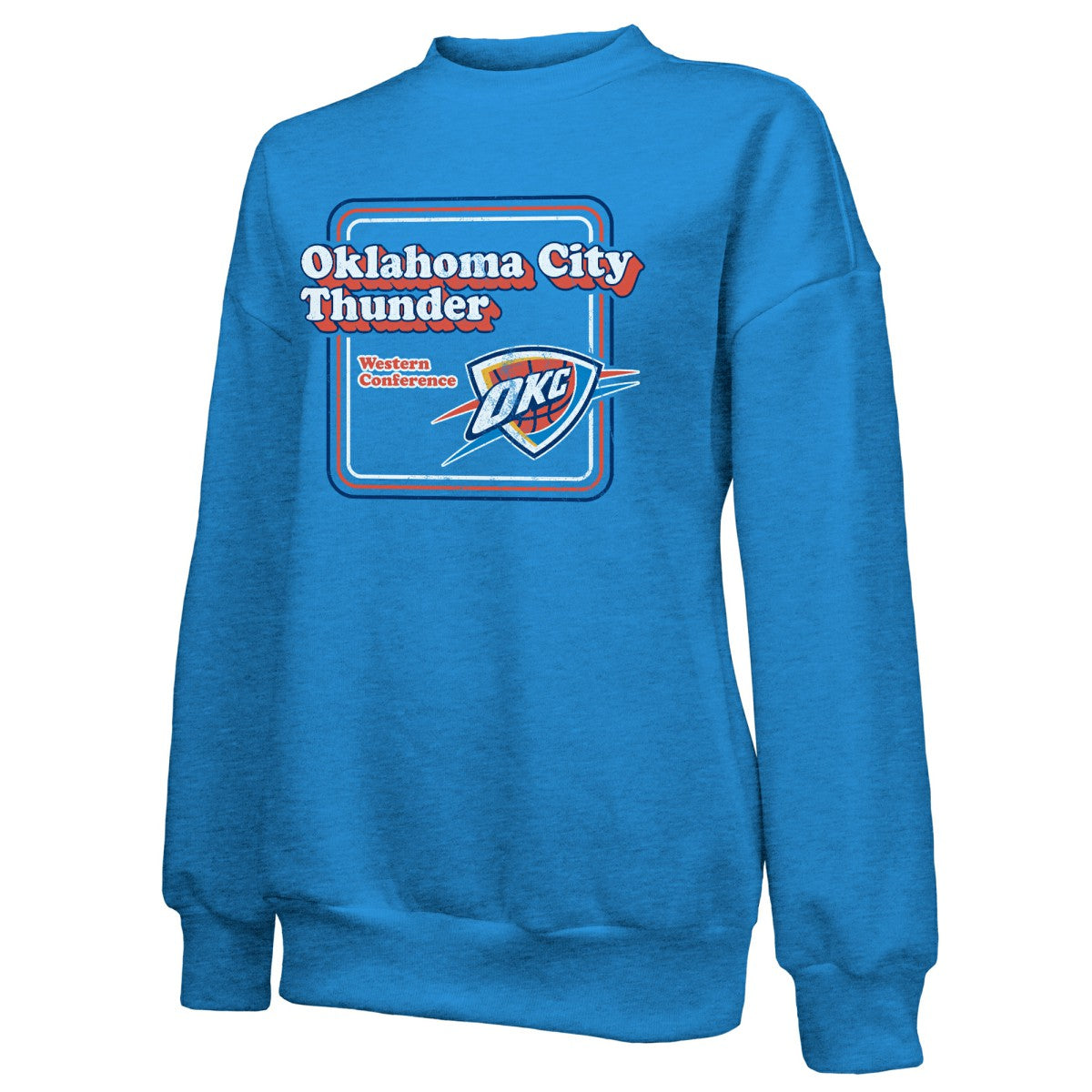Oklahoma City Thunder Majestic Threads Women's Classic Tri-Blend Pullover Sweatshirt Blue