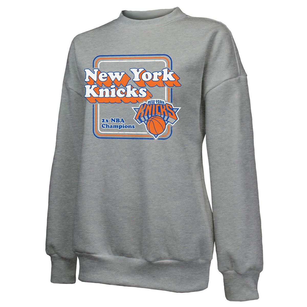 New York Knicks Majestic Threads Women's Classic Tri-Blend Pullover Sweatshirt Gray