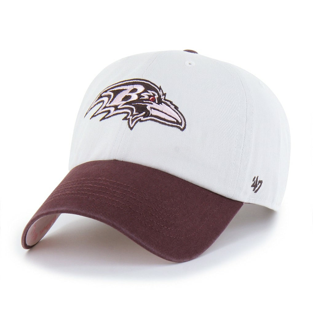 Baltimore Ravens '47 Unisex Love Letter Clean Up Adjustable Hat - Stone/Burgundy - 47 brand