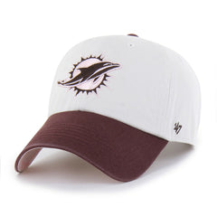 Miami Dolphins '47 Unisex Love Letter Clean Up Adjustable Hat - Stone/Burgundy - 47 brand