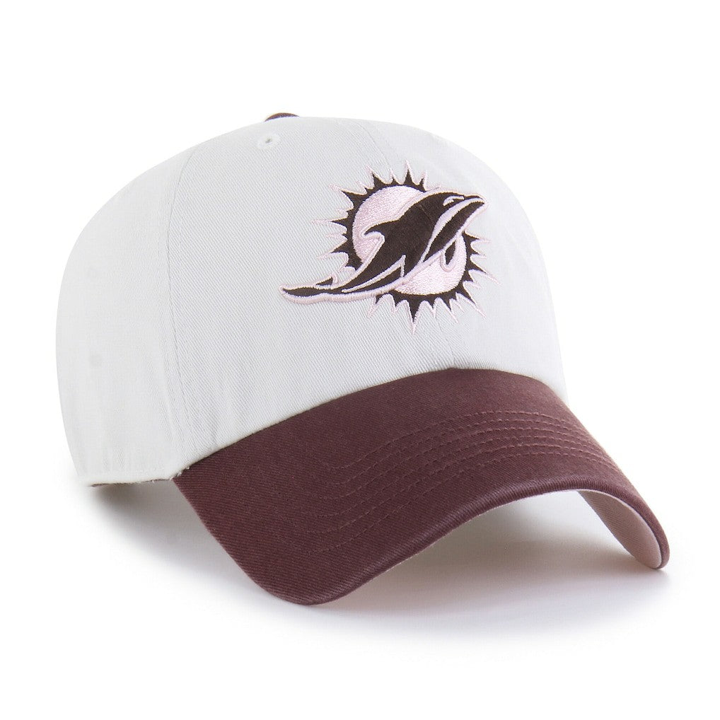Miami Dolphins '47 Unisex Love Letter Clean Up Adjustable Hat - Stone/Burgundy - 47 brand