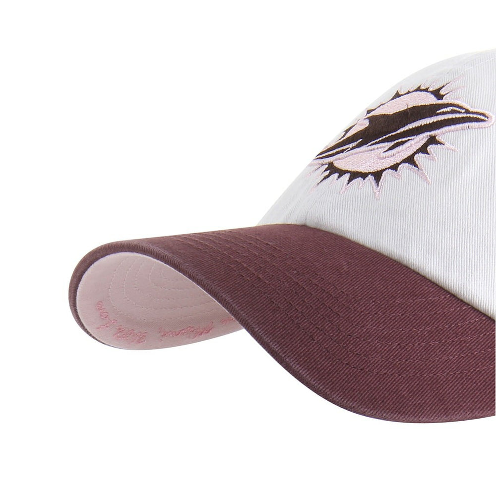 Miami Dolphins '47 Unisex Love Letter Clean Up Adjustable Hat - Stone/Burgundy - 47 brand