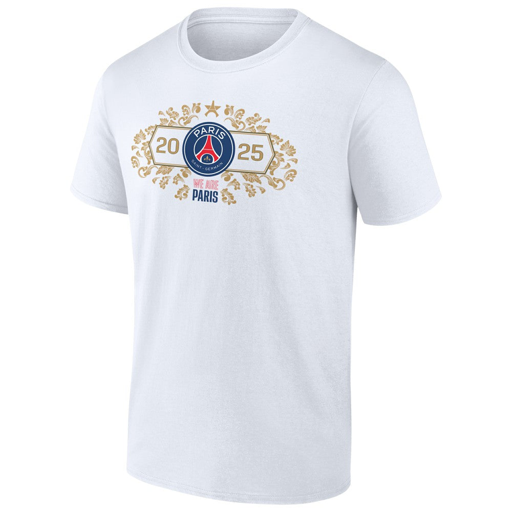 Paris Saint-Germain 2025 Champions League Winners Roster Jersey T-Shirt White