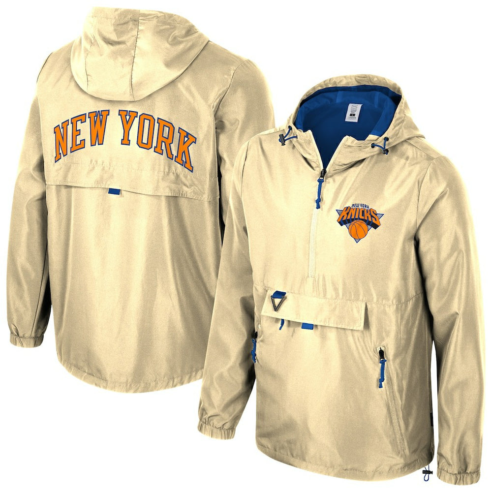 New York Knicks Stadium Essentials Unisex 2025/26 City Edition Compete Quarter-Zip Hoodie Jacket Tan