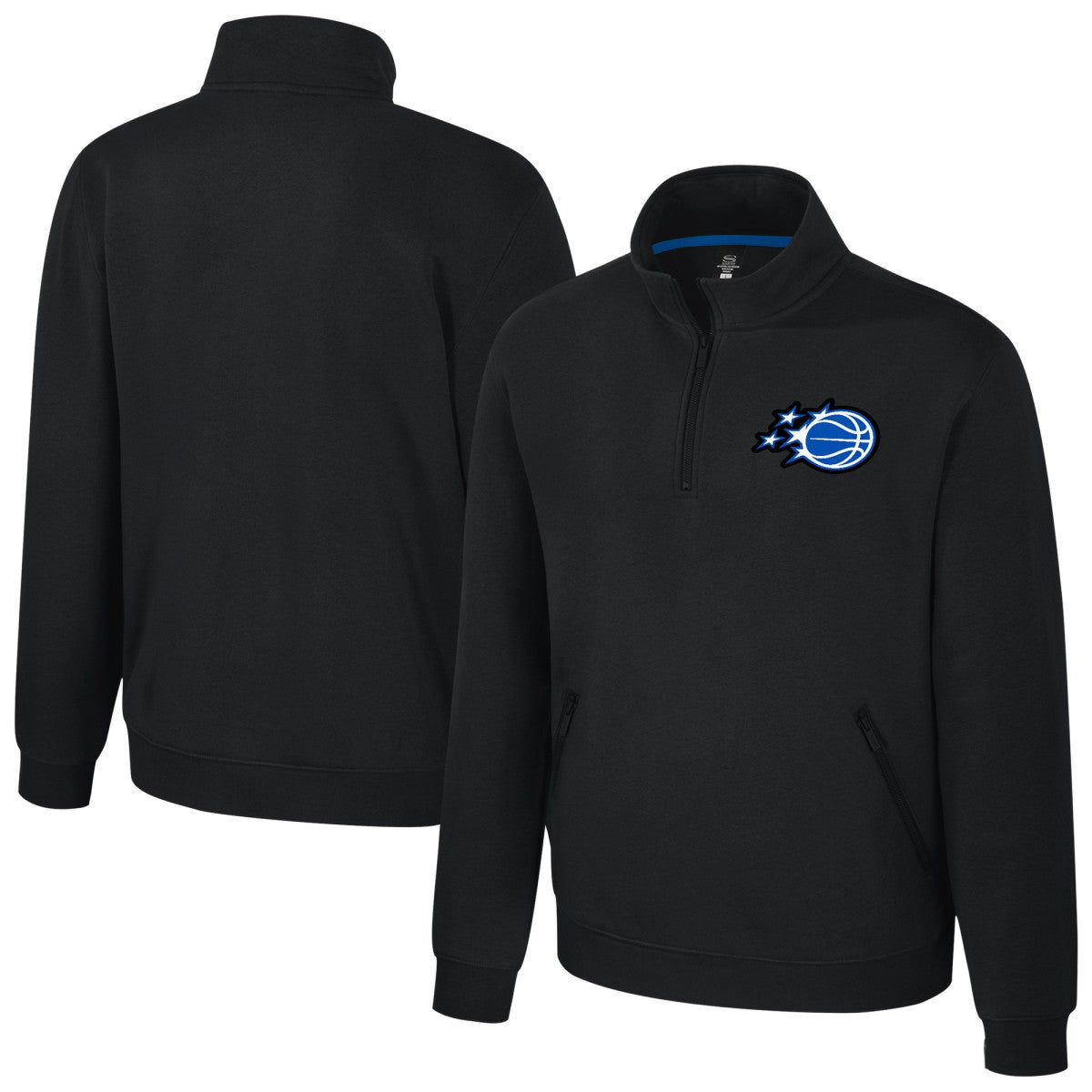 Orlando Magic Stadium Essentials Unisex Varsity Trainer Quarter-Zip Pullover Black