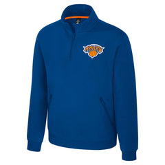 New York Knicks Stadium Essentials Unisex Varsity Trainer Quarter-Zip Pullover Blue