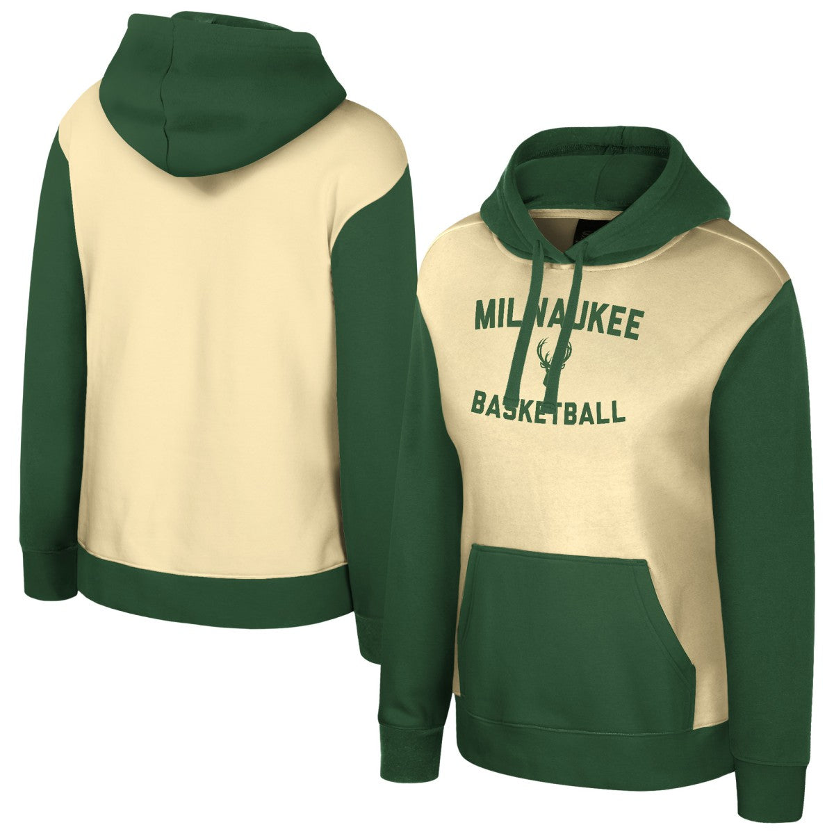 Milwaukee Bucks Stadium Essentials Women's Rafters Road Trip Hoodie Cream