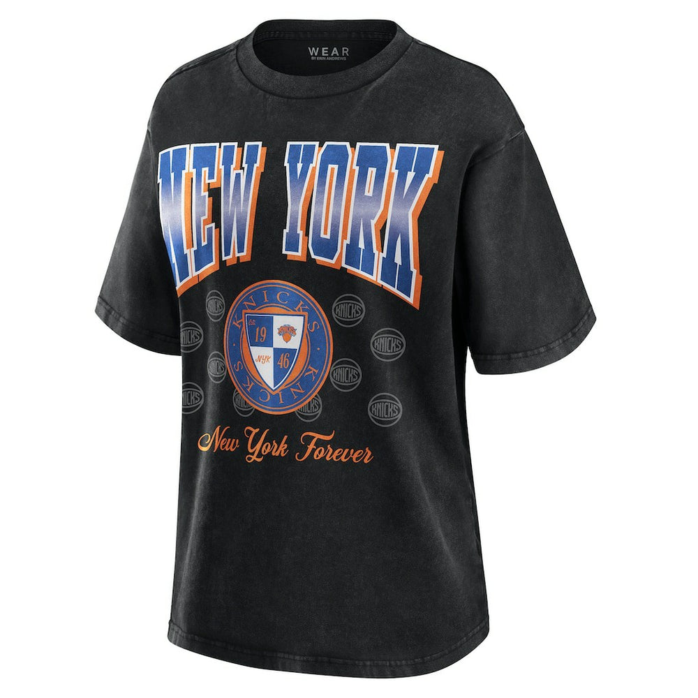 New York Knicks WEAR by Erin Andrews Women's Oversized Boyfriend T-Shirt Black