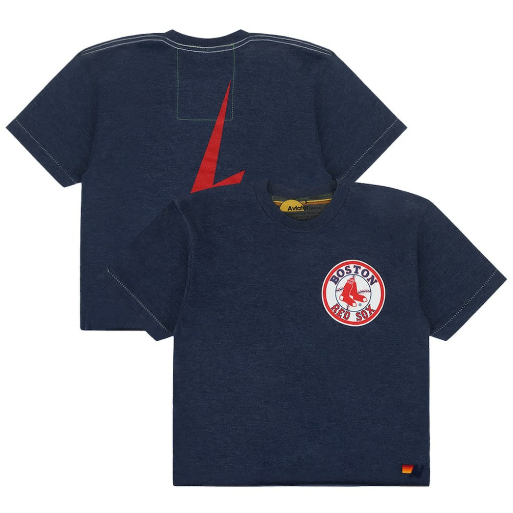 Boston Red Sox Aviator Nation x MLB Women's Cropped Boyfriend Tri-Blend T-Shirt Near Me
