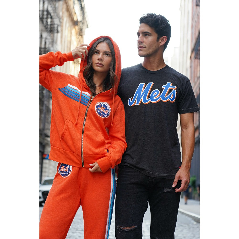 New York Mets Aviator Nation x MLB Unisex Five-Stripe Tri-Blend Full-Zip Hoodie Discount