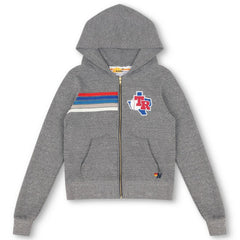 Texas Rangers Aviator Nation x MLB Unisex 5-Stripe Tri-Blend Full-Zip Hoodie Sale