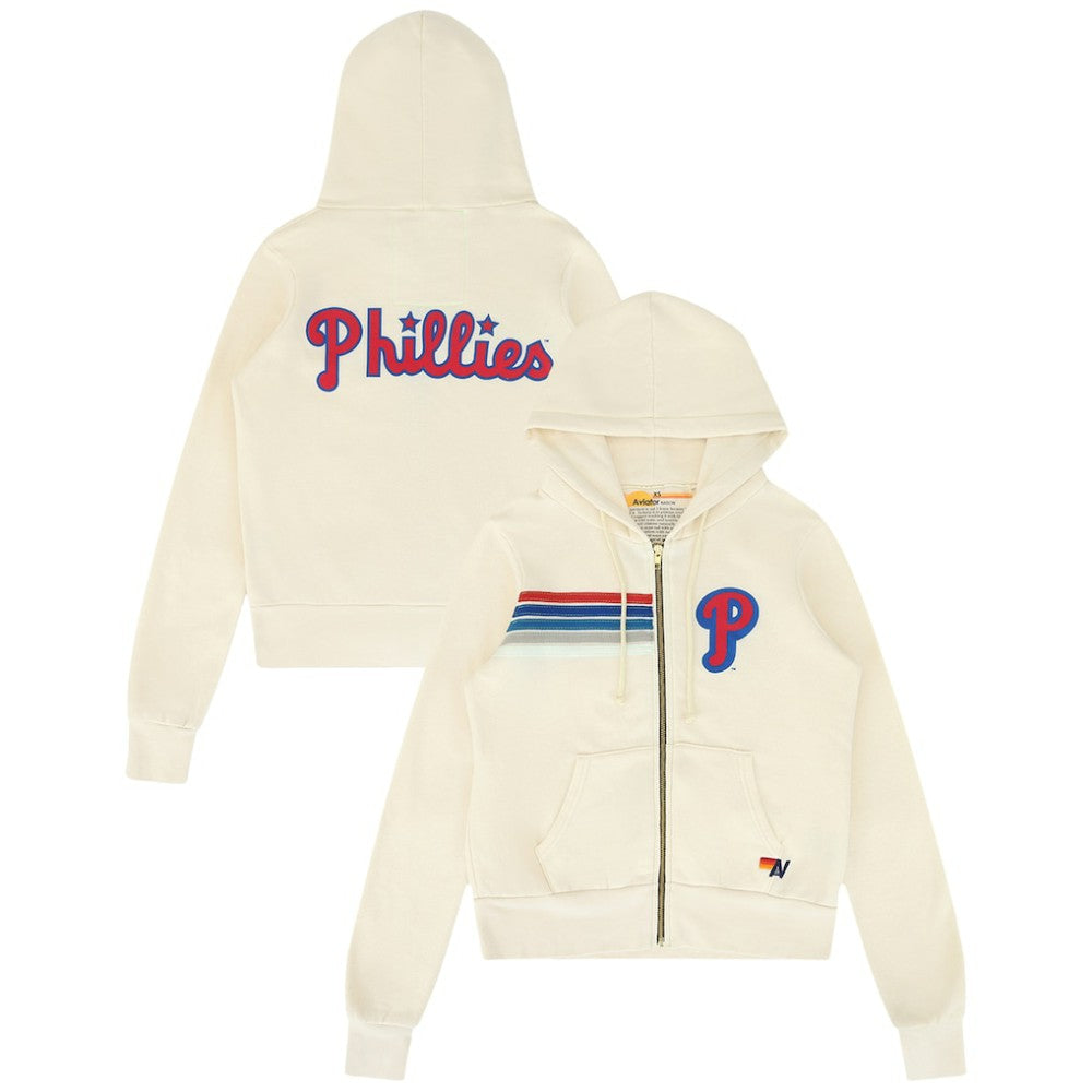 Philadelphia Phillies Aviator Nation x MLB Unisex Five-Stripe Tri-Blend Full-Zip Hoodie Online
