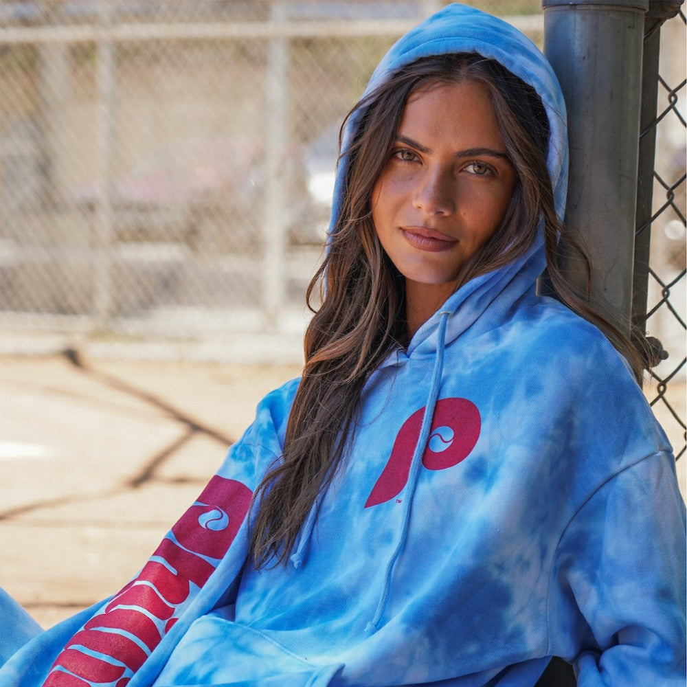 Philadelphia Phillies Aviator Nation x MLB Unisex Tie-Dye Tri-Blend Pullover Hoodie Sale