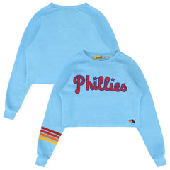 Philadelphia Phillies Aviator Nation x MLB Women's Rugby Stitch Cropped Tri-Blend Sweatshirt Outlet