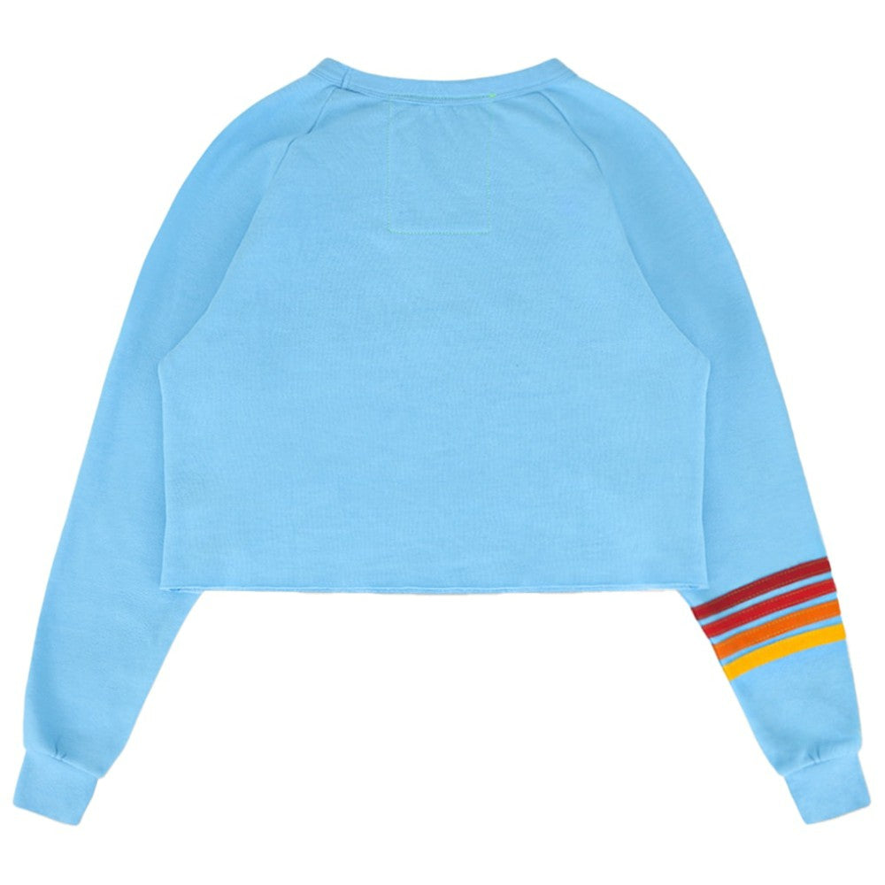 Philadelphia Phillies Aviator Nation x MLB Women's Rugby Stitch Cropped Tri-Blend Sweatshirt Outlet