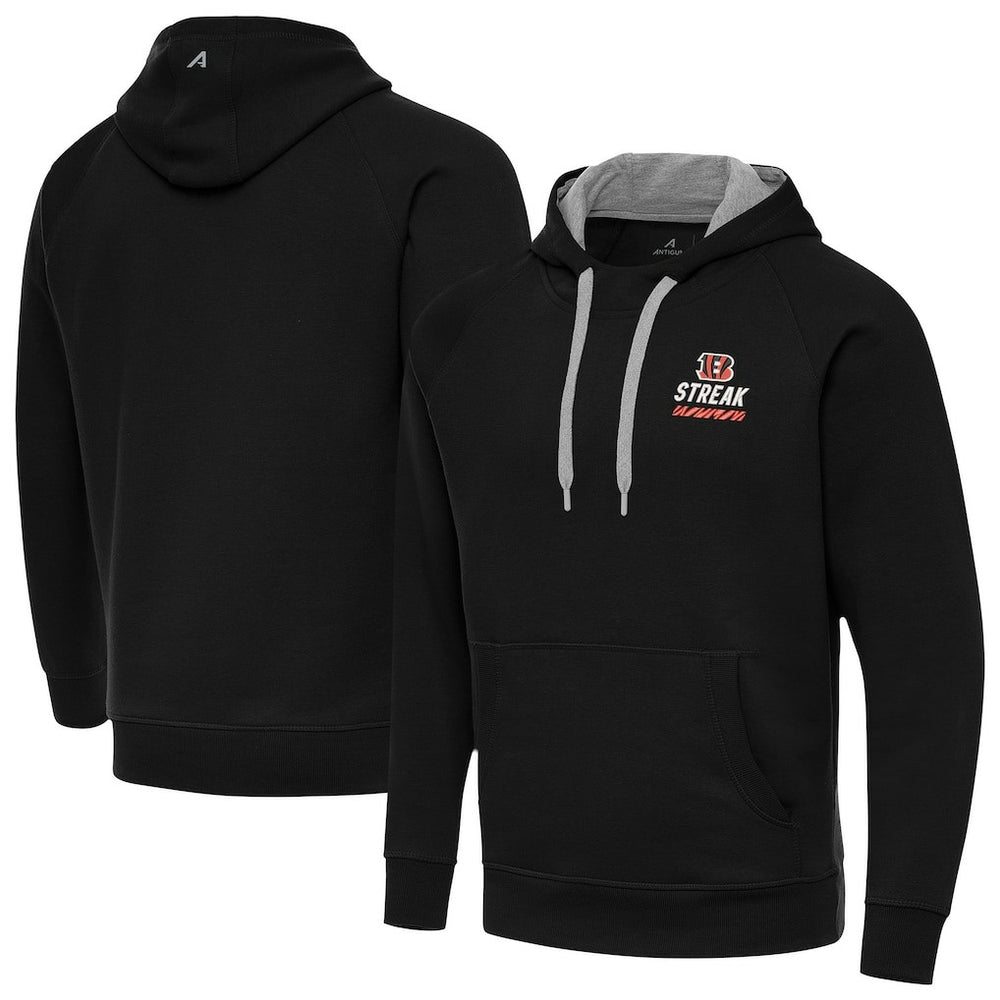 Cincinnati Bengals Antigua Streak Victory Pullover Hoodie - Black - NFL