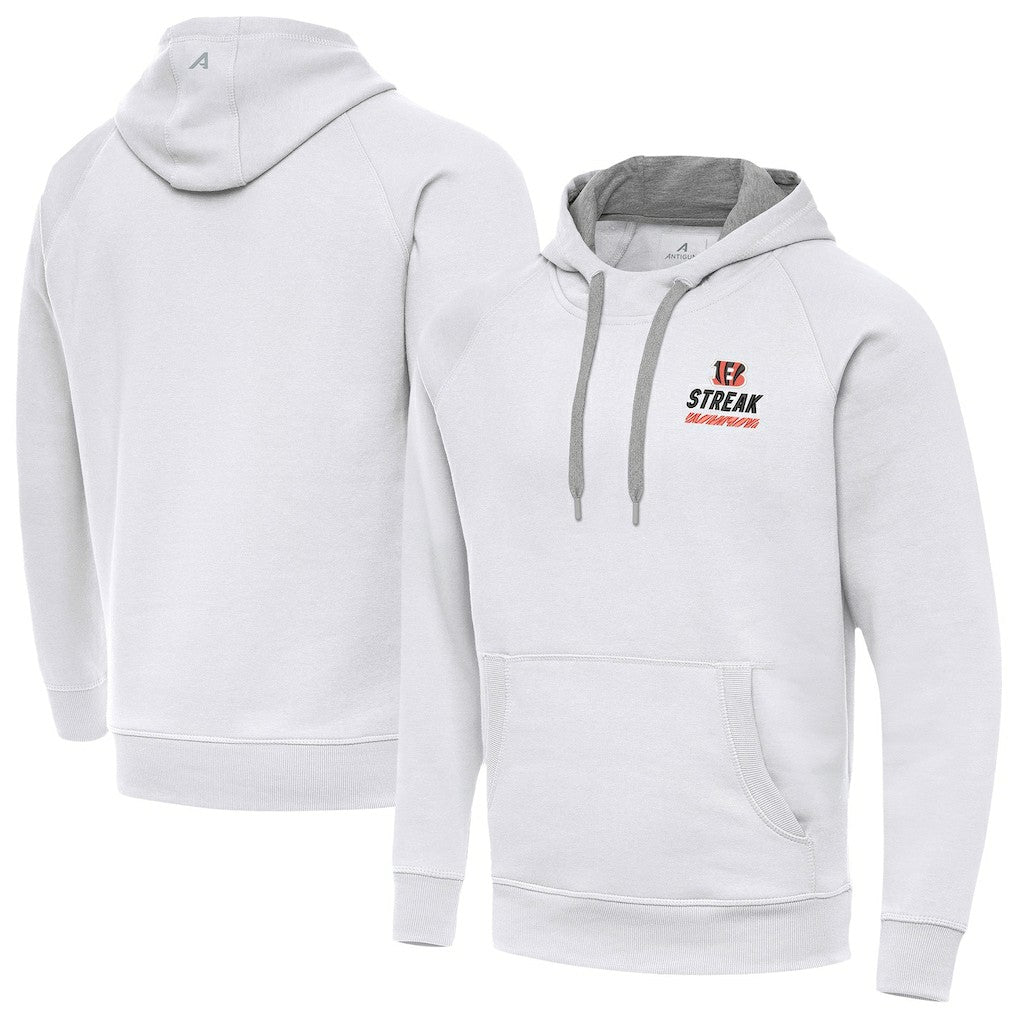 Cincinnati Bengals Antigua Streak Victory Pullover Hoodie - White - NFL