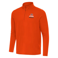 Cincinnati Bengals Antigua Streak Intent Quarter-Zip Sweatshirt - Orange - NFL