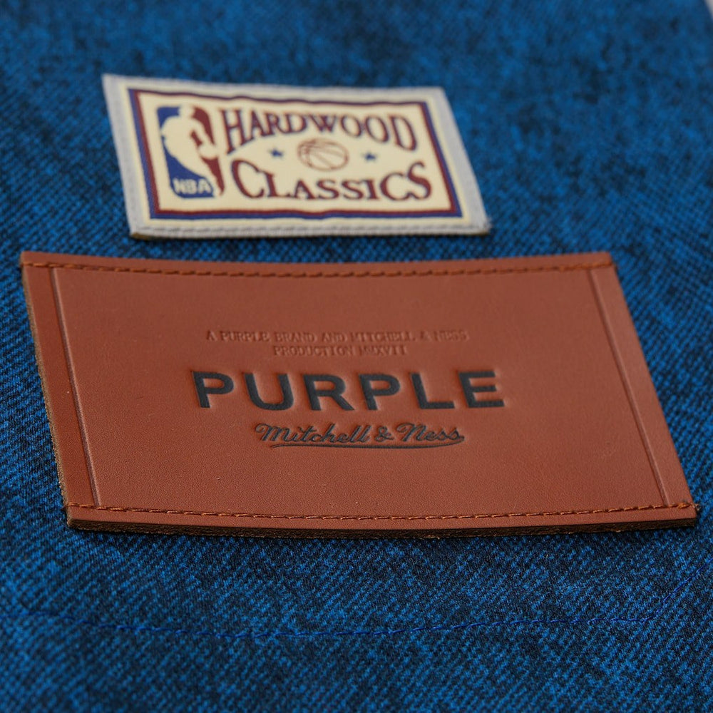 Mitchell & Ness New York Knicks x Purple Brand Button-Up Shooting Shirt Navy