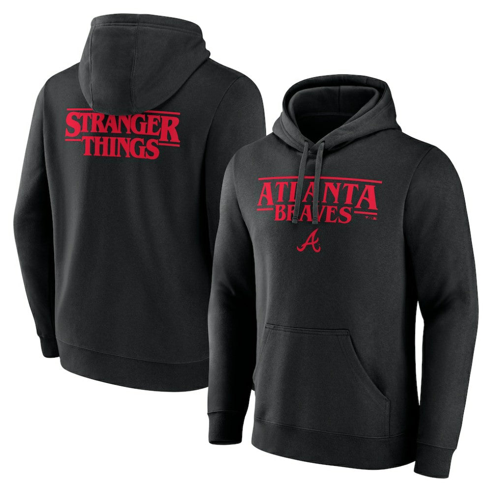 Atlanta Braves Stranger Things Logo Lockup Pullover Hoodie Sale