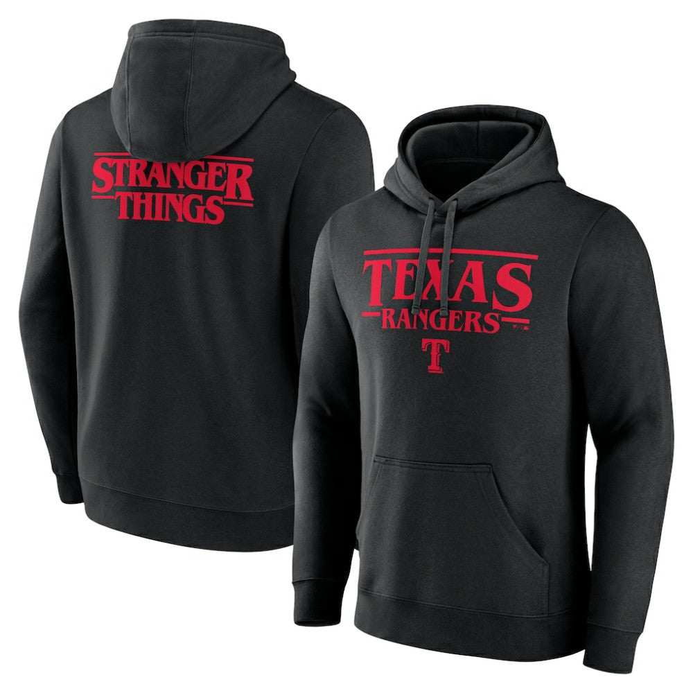 Texas Rangers Stranger Things Logo Lockup Pullover Hoodie Near Me