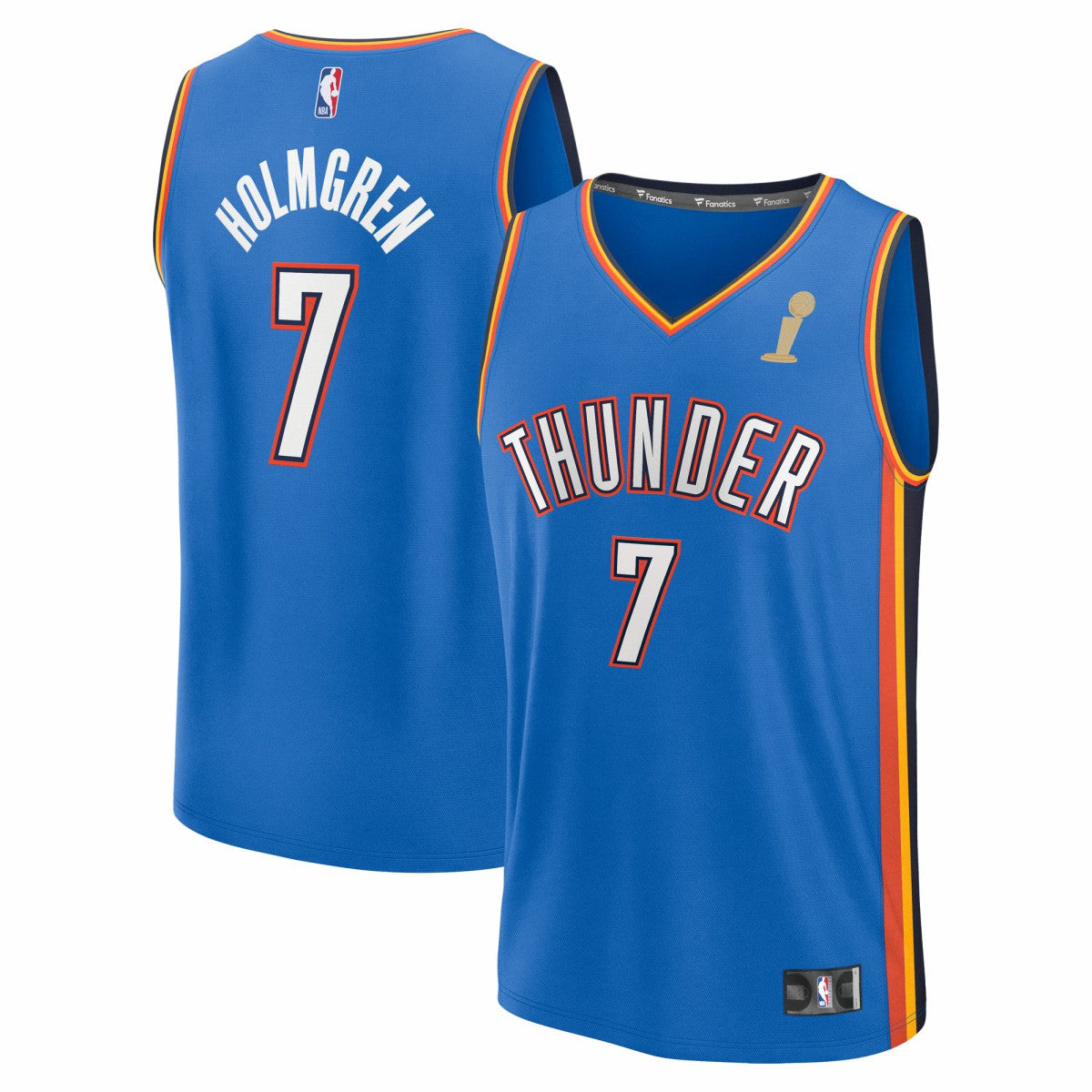 Fanatics Chet Holmgren Oklahoma City Thunder 2025 NBA Finals Champions Fast Break Replica Player Jersey Blue Icon Edition