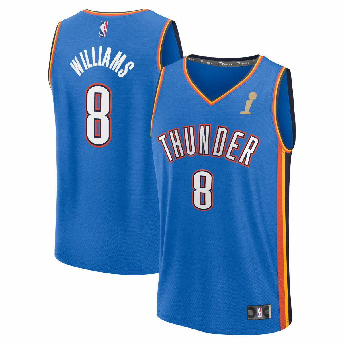 Fanatics Jalen Williams Oklahoma City Thunder 2025 NBA Finals Champions Fast Break Replica Player Jersey Blue Icon Edition