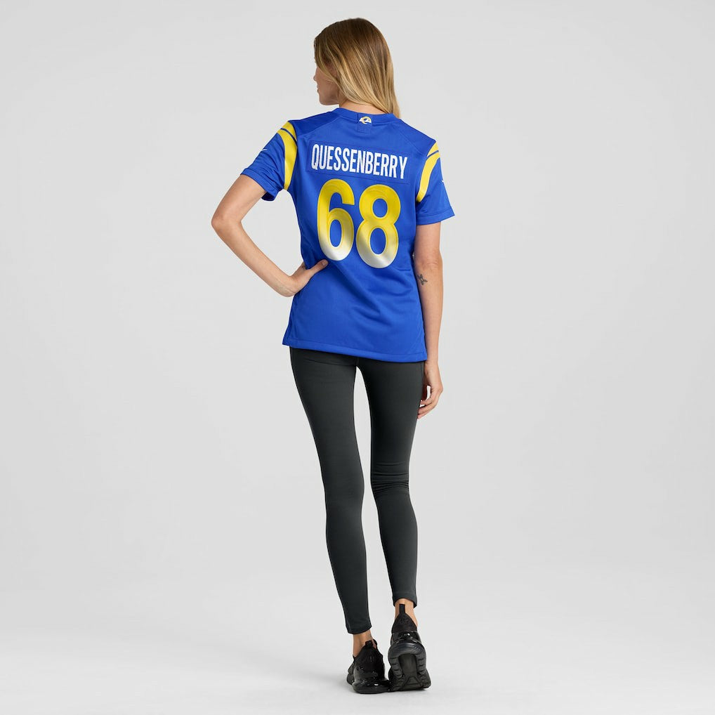 David Quessenberry Los Angeles Rams Women's Team Game Jersey - Royal - Nike