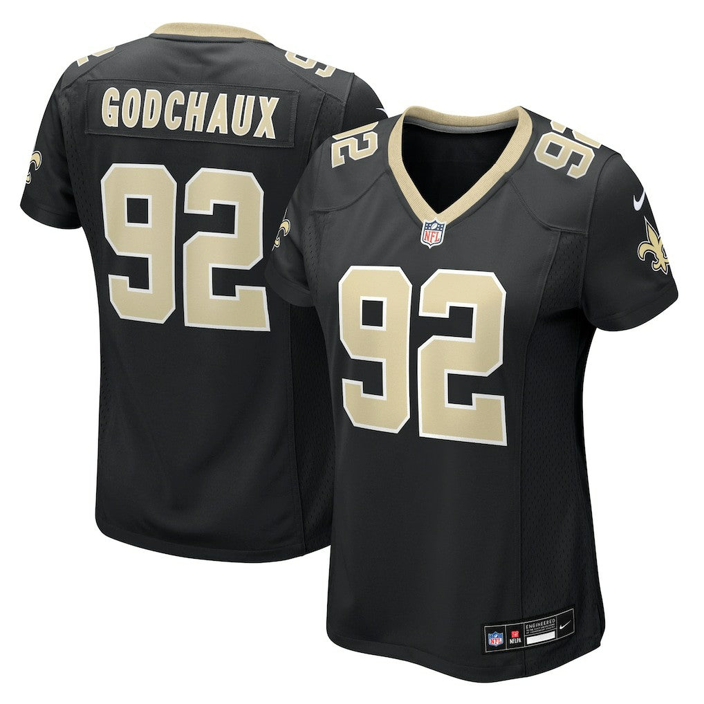 Davon Godchaux New Orleans Saints Women's Team Game Jersey - Black - Nike