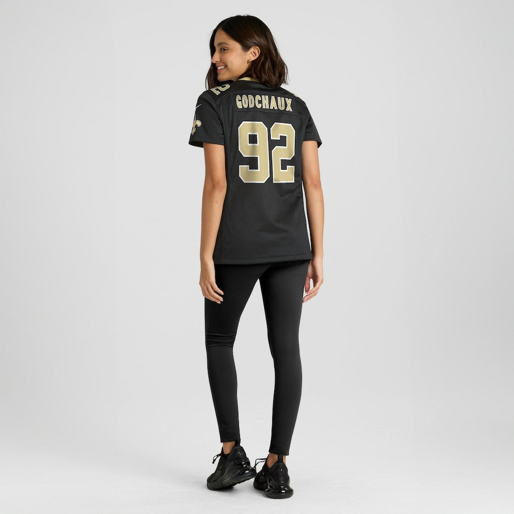 Davon Godchaux New Orleans Saints Women's Team Game Jersey - Black - Nike