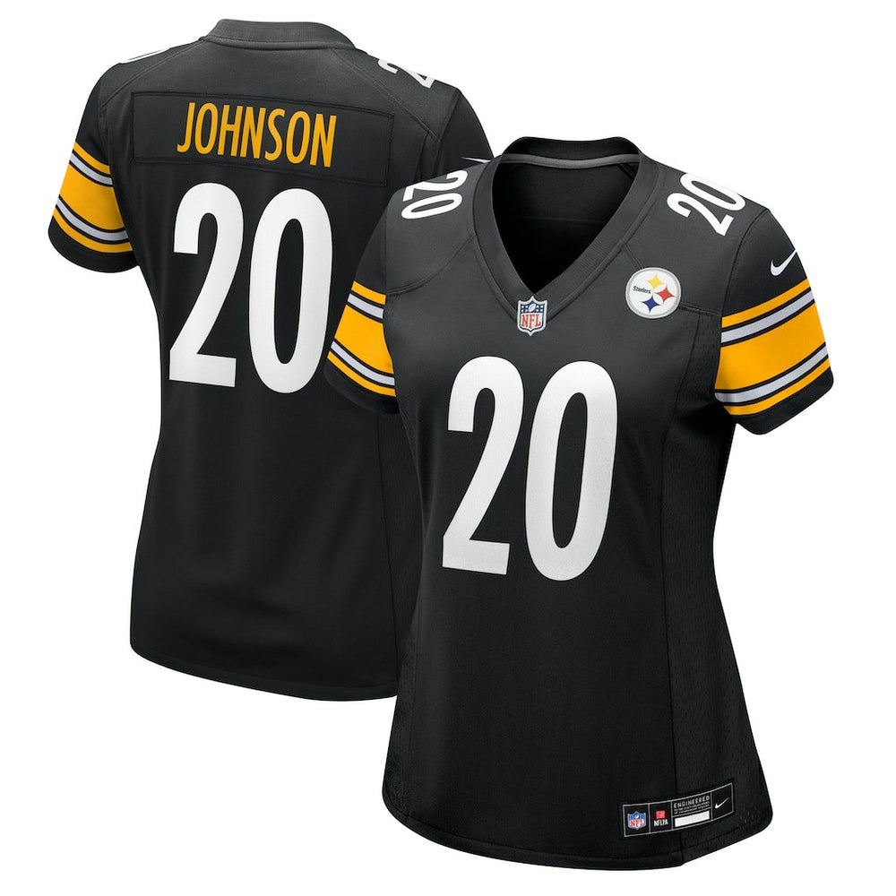 Kaleb Johnson Pittsburgh Steelers Women's Team Game Jersey - Black - Nike