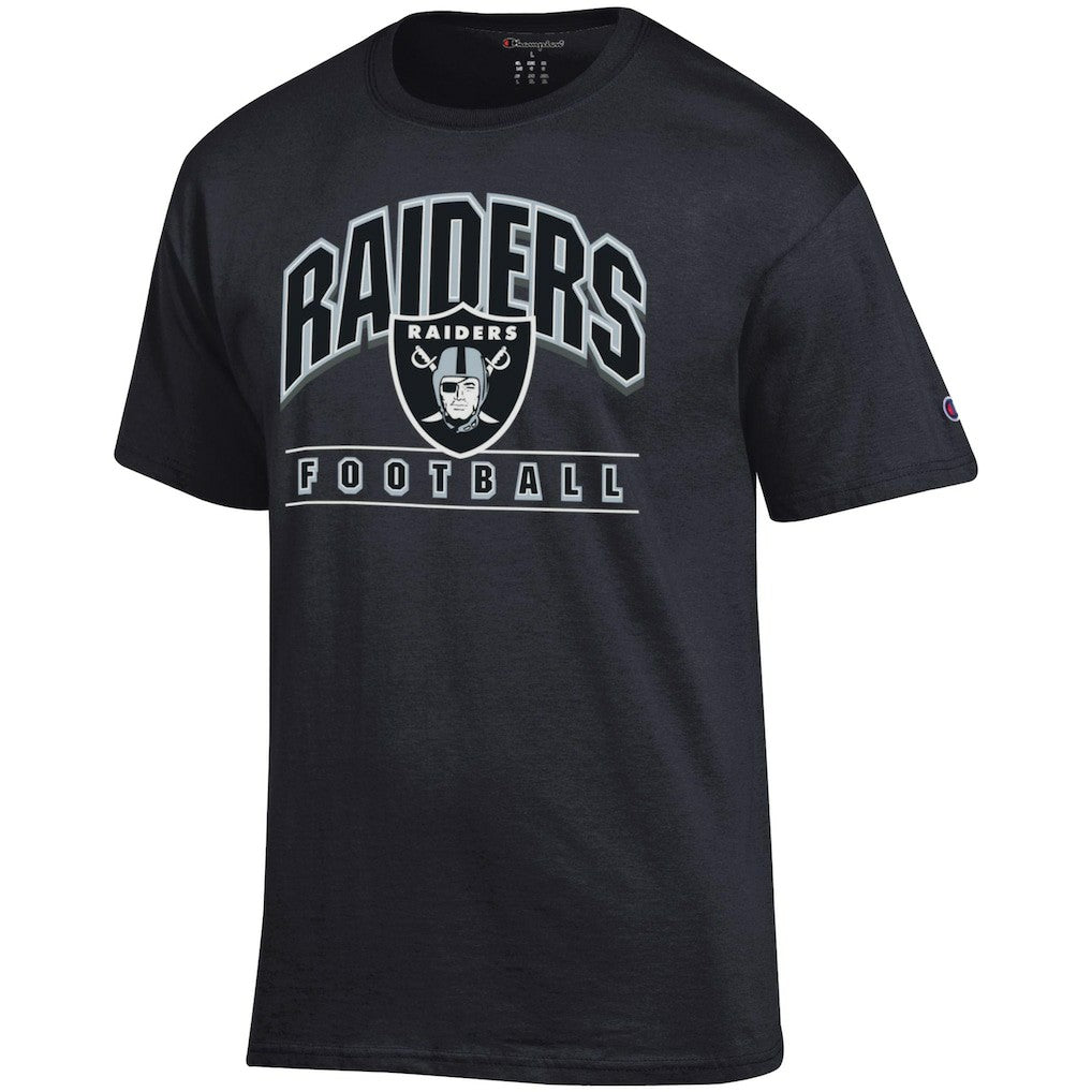 Las Vegas Raiders Champion Football T-Shirt - Black - NFL