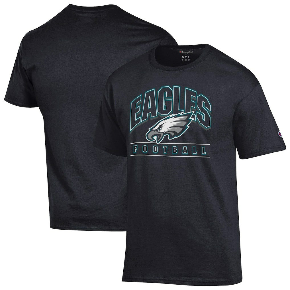 Philadelphia Eagles Champion Football T-Shirt - Black - NFL