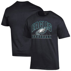 Philadelphia Eagles Champion Football T-Shirt - Black - NFL