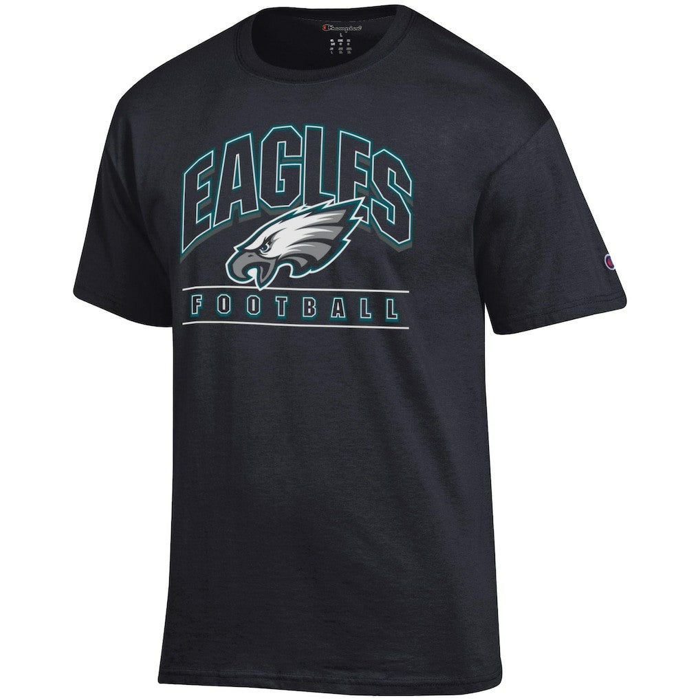 Philadelphia Eagles Champion Football T-Shirt - Black - NFL