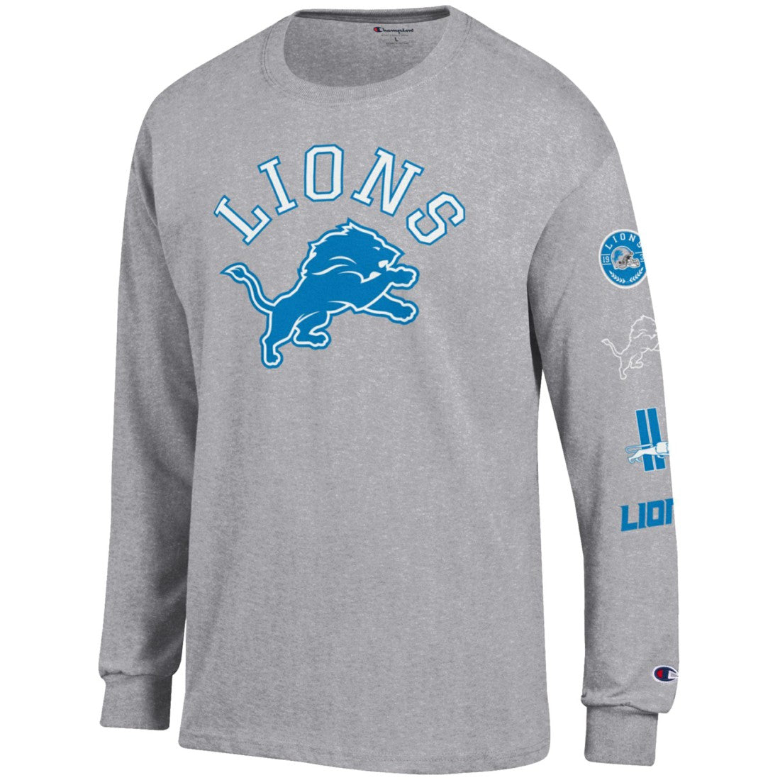 Detroit Lions Champion Seal Long Sleeve T-Shirt - Heather Gray - NFL