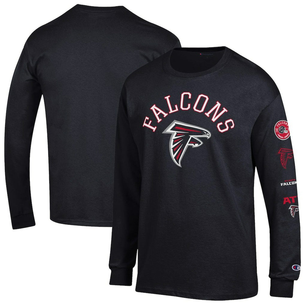 Atlanta Falcons Champion Seal Long Sleeve T-Shirt - Black - NFL