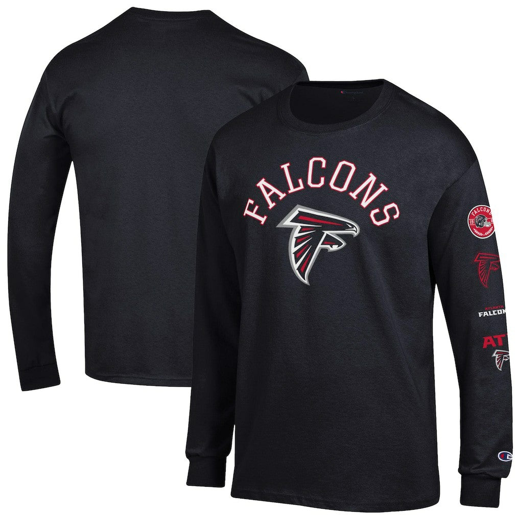 Atlanta Falcons Champion Seal Long Sleeve T-Shirt - Black - NFL