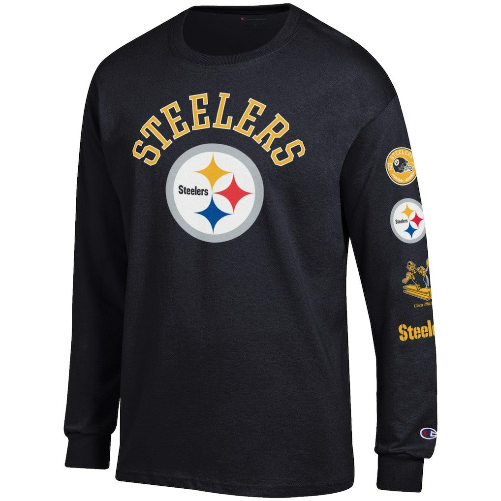 Pittsburgh Steelers Champion Seal Long Sleeve T-Shirt - Black - NFL