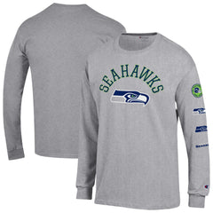 Seattle Seahawks Champion Seal Long Sleeve T-Shirt - Heather Gray - NFL