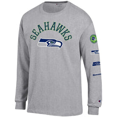 Seattle Seahawks Champion Seal Long Sleeve T-Shirt - Heather Gray - NFL