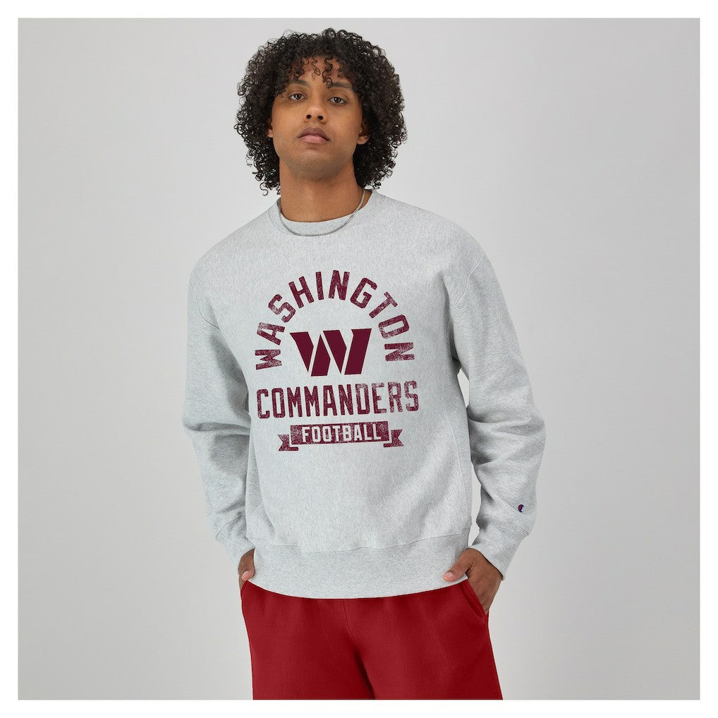 Washington Commanders Champion Reverse Weave Fleece Pullover Sweatshirt - Heather Gray - NFL