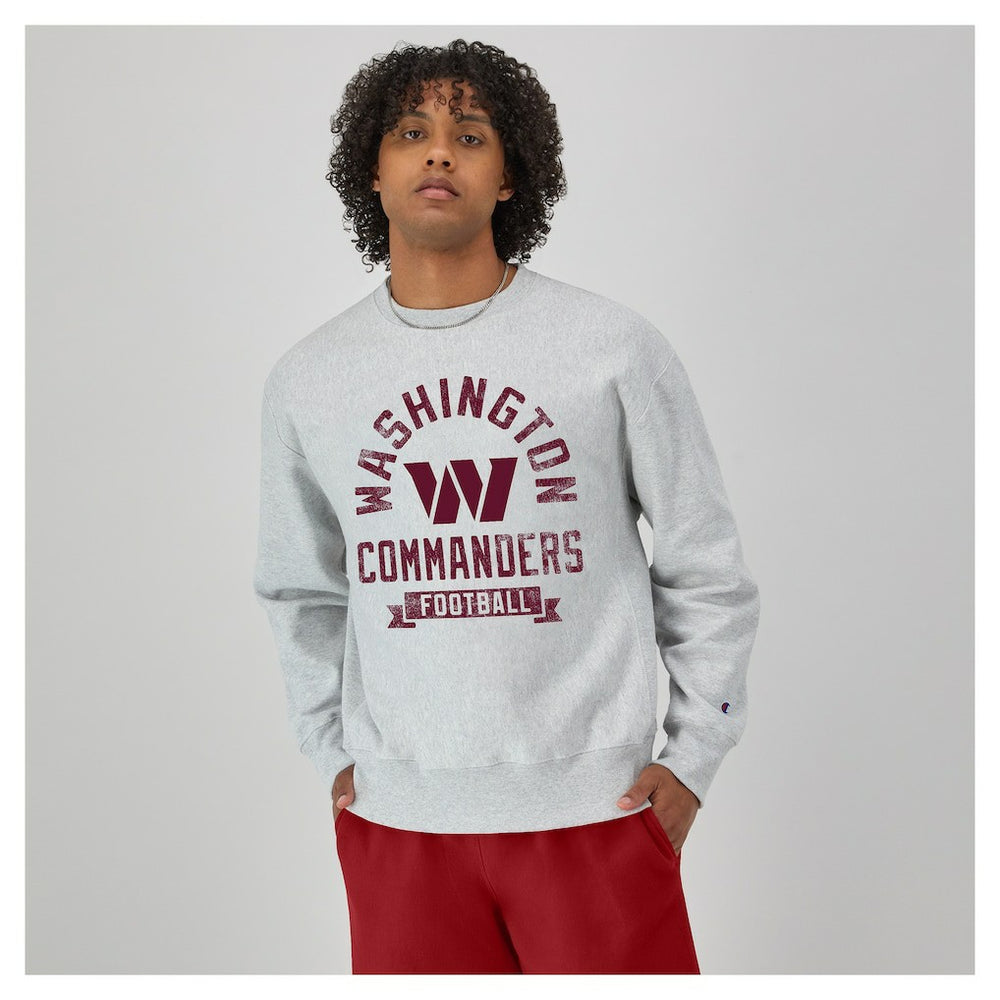 Washington Commanders Champion Reverse Weave Fleece Pullover Sweatshirt - Heather Gray - NFL