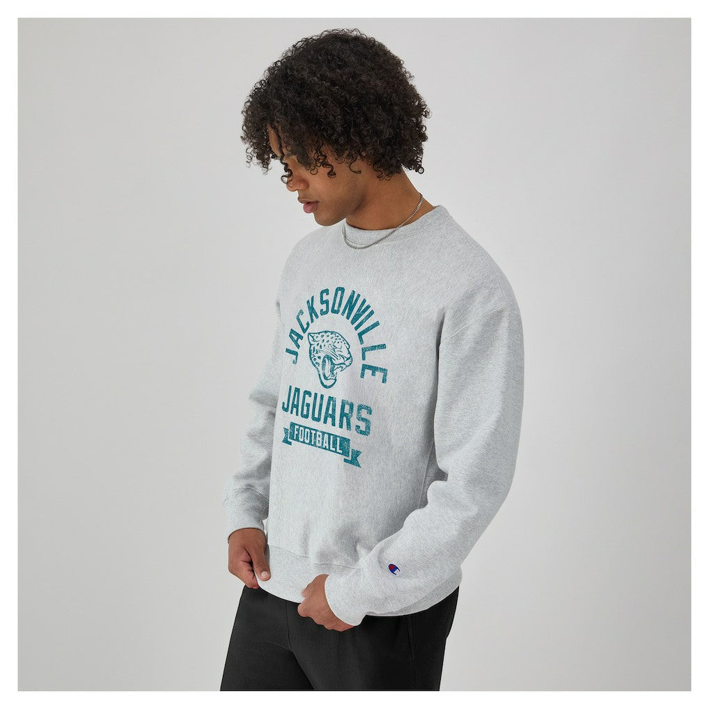 Jacksonville Jaguars Champion Reverse Weave Fleece Pullover Sweatshirt - Heather Gray - NFL