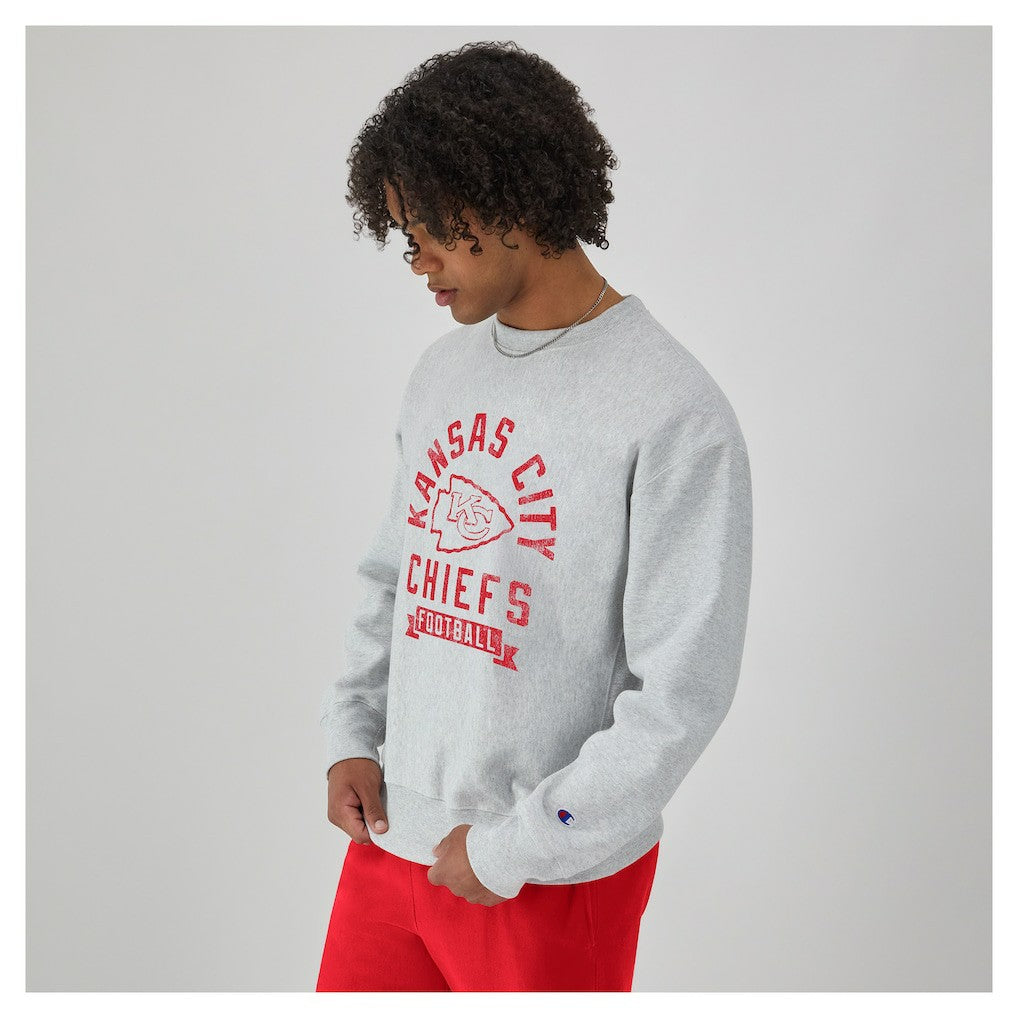 Kansas City Chiefs Champion Reverse Weave Fleece Pullover Sweatshirt - Heather Gray - NFL