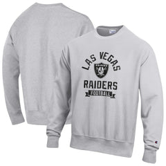Las Vegas Raiders Champion Reverse Weave Fleece Pullover Sweatshirt - Heather Gray - NFL